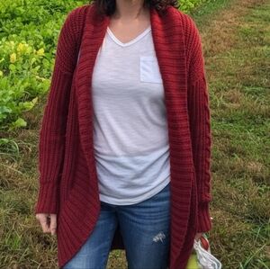 Mossimo Supply Co. Long Burgundy Cardigan